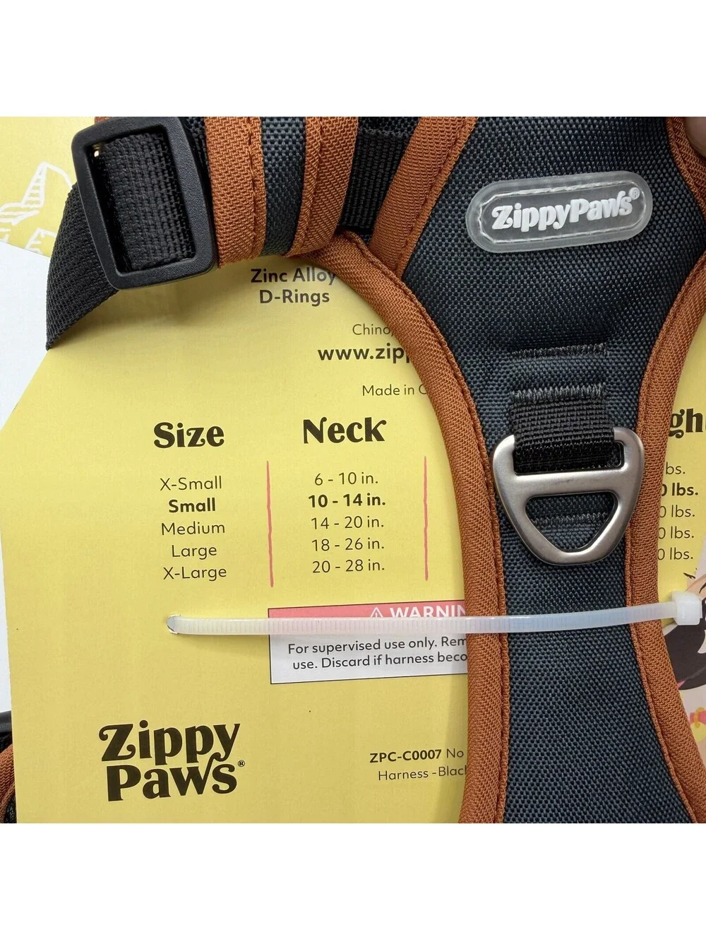ZippyPaws No Pull Dog Harness Small Black Brown 10 to 20 lbs ZPC-C0007 Zippy Paw